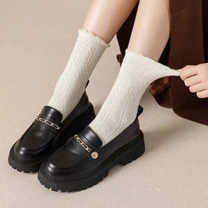 6 Pairs of Knitted Mid Length Stockings for Women's Autumn Winter Cute Fashionable Lolita Versatile <b>Lace</b> Ruffled Short <b>Socks</b> - Product Image 3