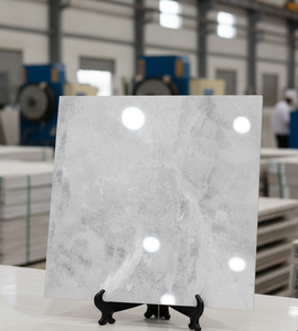 Azulejos de Porcelana Pulida Moderna Antideslizante Gris Breccia de 600x600 mm para Piso y Pared con Acabado Brillante Estilo Mármol ACCENTS Borders - Product Image 1