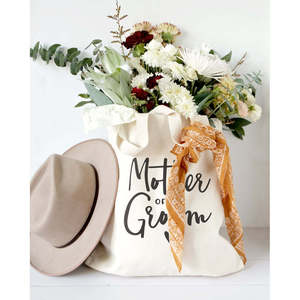 Solid Color Wedding Cotton Canvas Tote Bag Open Closure for Mother of the Groom - Product Image 5