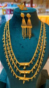Dubai Jewelry Set from Manufacturer Gold Plated Necklace Wedding Bridal <b>Copper</b> Jewelry with Quartz Stone for Anniversary - Product Image 2