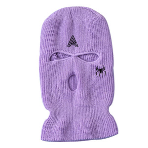 หมวกไหมพรมเต็มหน้า3รูสำหรับใส่เล่นสกีหน้ากากไหมพรมหมวกหน้ากากสกีถักแบบถักโลโก้ออกแบบได้ตามต้องการ - Product Image 1