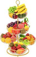 Grande corbeille à fruits en fer avec un design mince, parfaite pour les petites cuisines où les solutions de stockage peu encombrantes sont essentielles et utiles
