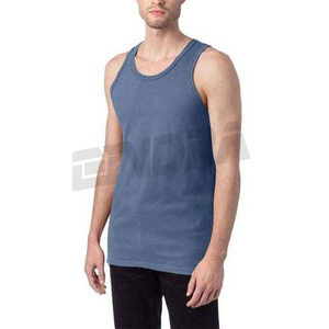 Camiseta sin mangas de algodón teñido con pigmento para hombre, Camisa sin mangas teñida, ajuste informal de verano, tela suave esencial para entrenamiento, ajuste físico - Product Image 2