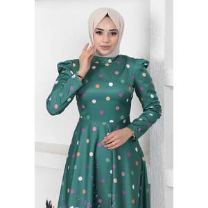 Vestido de Fiesta para Mujer, Estampado Floral de Puntos, 100% Algodón, Sin Tejer, Talla XS, Corte en A, Estilo Baile, Técnica de Crochet, Cintura Natural, Maxi - Product Image 2