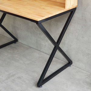 100x60x145cm X-Shaped Iron Leg <b>Study</b> <b>Desk</b> with Bookshelf Assembled School Furniture-FD68054 - Product Image 5
