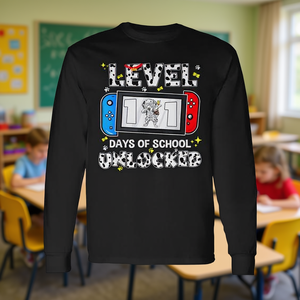 Controlador de Juego Level Unlocked, Camiseta de Manga Larga 101 Días de Escuela, Producto Promocional Categoría 100 Días - Product Image 3