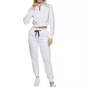 Conjunto Casual de Alta Calidad para Mujer, Sudadera con Capucha y Media Cremallera con Logotipo Personalizado, Pantalones, Conjunto de Dos Piezas a la Moda, 100% Algodón - Product Image 6