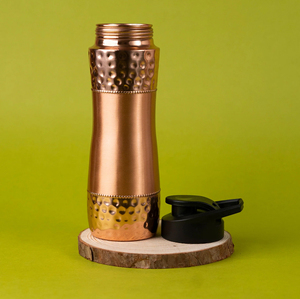 Presentamos una nueva botella de cobre y agua Sipper con mate y fondo martillado con botella de Sipper de cobre con acabado pulido espejo - Product Image 6