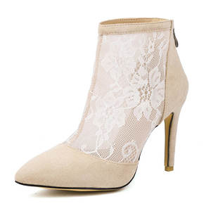 Stivaletti Chelsea da Donna con Lacci, Punta a Spillo, Tacco Alto, Senza Plateau, Stili Invernali, Autunnali ed Estivi - Aumento di Altezza in PU - Product Image 3