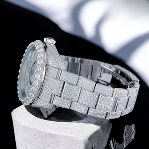 Bestselling Moissanite Diamond <b>Watch</b> for Men & Women Unisex Hip Hop Inspired Design Silver Tone Finish and <b>Waterproof</b> Feature - Product Image 4