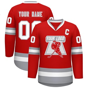 Maillots de hockey sur glace avec logo personnalisé de haute qualité Meilleur prix de gros Logo imprimé par sublimation Design avant - Product Image 6