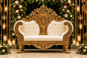 Arco Metálico Dorado Único para Escenario de Boda, Paneles Decorativos, Arco Metálico Dorado Más Vendido para Decoración de Escenario de Recepción en Australia - Product Image 4