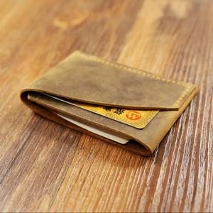 Hand Stitch Genuine Brown Leather Card Holder <b>Men</b> Slim Card <b>Wallet</b> <b>Personalised</b> Credit Card LCR-0067 - Product Image 1