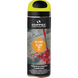 SOPPEC 500 ml FLUO TP Neon Yellow Construction Site Marking Spray Easy-to-Use <b>Sprayer</b> - Product Image 1