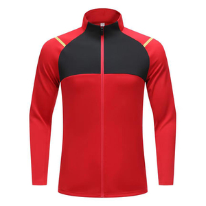 Offre Spéciale noir avec rouge fermeture éclair complète Football veste manteau haute qualité Football entraînement en plein air Football Football veste - Product Image 2