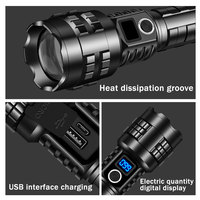 ZOOM super lumineux lampe de poche LED tactique métal étanche torche lumière linterna USB Rechargeable longue portée XHP70 lampe de poche LED
