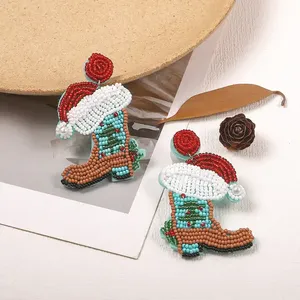 <b>Top</b> Selling High Quality Custom Size Green Embroidery round Shaped Drop <b>Earrings</b> for Girls and Women New Design - Product Image 2