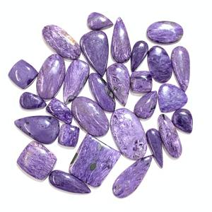 Pierres de charoïte violette naturelle certifiées, cabochons en vrac pour la fabrication de bijoux, vente en gros pour les acheteurs et les exportateurs - Product Image 2