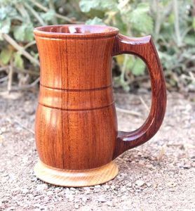Taza de madera ecológica de alta calidad para cerveza, té, taza de café, tazas naturales, tazas de madera con asas para Navidad - Product Image 1
