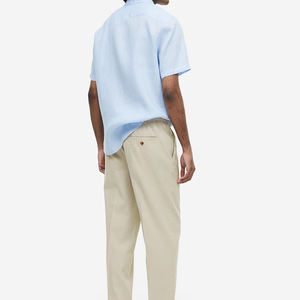 กางเกงวิ่งผ้าแคนวาสสีล้วนของผู้ชายกางเกง100% เอวหลวมระบายอากาศได้อย่างรวดเร็ว - Product Image 4