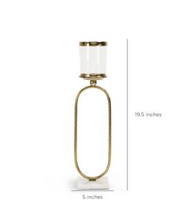 Portavelas de cristal perfumado estilo acento, portavelas de acero dulce dorado para decoración navideña y navideña - Product Image 2