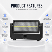 Projecteur LED Stroboscopique DMX RGBW 1000W à Tête Mobile avec Contrôle Sonore en Alliage d'Aluminium IP33 pour Scène et Mariages