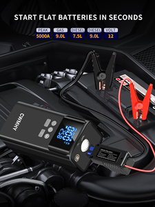CWMHY Avviatore di Emergenza 3000A e Compressore d'Aria, Gonfiatore Pneumatici Auto 150PSI, <span class=keywords><strong>Booster</strong></span> Batteria Auto al <span class=keywords><strong>Litio</strong></span> <span class=keywords><strong>12V</strong></span> per Motori Benzina 9.0L/Diesel 6.5L - Product Image 2