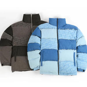 Blouson d'hiver matelassé respirant en toile pour homme, col montant, rembourrage chaud, personnalisable, vente en gros, style bomber à bulles - Product Image 4