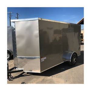Heavy-duty single axle box <b>trailer</b> for secure <b>cargo</b> transportation with durable galvanized steel construction and lockable doors - Product Image 2