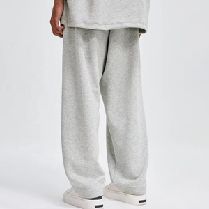 Manufacturer High Quality Pants Heavy <b>Weight</b> Polyester Cotton Baggy Grey Elastic Waist Wide Straight <b>Leg</b> Sweatpants for Men - Product Image 2