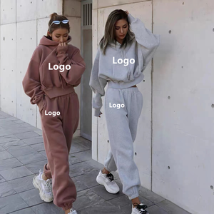 2025 Conjunto de 2 piezas para mujer Joggers Logotipo personalizado Impresión Mujer Sudadera con capucha de manga larga Venta al por mayor Precio bajo Alta calidad Oversize - Product Image 1