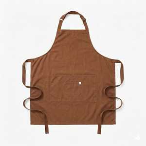 Delantal Clásico de Lona Tejida Resistente, Reutilizable, con Cintura Ajustable y un Bolsillo, Color Marrón, para Limpieza Diaria - Product Image 1