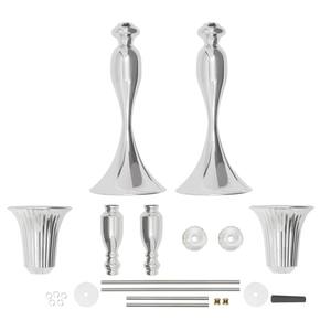 Elegante Jarrón Alto Plateado con Acabado Vintage para Decoración de Eventos, Fiestas, Hoteles, Banquetes y Espacios de Lujo - Product Image 2