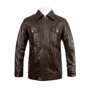 Veste d'hiver en cuir de qualité supérieure pour hommes, best-seller, nouveau style, 100% cuir véritable, vestes en cuir souple pour hommes - Product Image 1