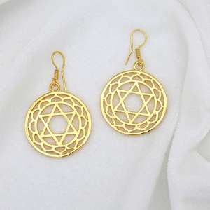 ต่างหูห้อยทองเหลืองดีไซน์วินเทจชุบทอง18K สำหรับเป็นของขวัญสุดเพอร์เฟกต์ - Product Image 2