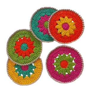 Mayorista Soporte blanco tejido de ganchillo de algodón ecológico de alta calidad con juego de 6 posavasos para cocina hecho en Vietnam - Product Image 2