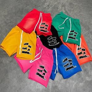 Streetwear personnalisé Short en coton éponge vintage délavé à l'acide avec broderie en chenille pour hommes - Product Image 5