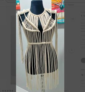 Robe de plage d'été, costume de festival - Vêtements - Bohème, robe de plage en macramé pour femme - Product Image 2