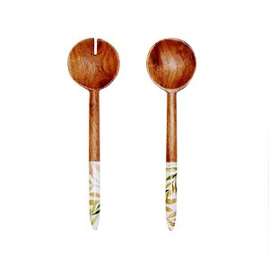 Ensemble de 2 serveurs à salade en bois Ensemble de service à salade fait main Produit en bois pour usage domestique dans la cuisine - Product Image 6