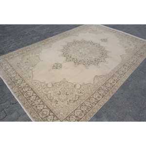 Tapis turc vintage 6,7x10,1 pi (205x307 cm), tapis gris à motifs floraux - Product Image 3