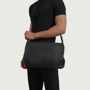 Factory Made Solid Black Color Men's Outdoor Jacket High Quality Polyester <b>Fabric</b> Quilted Packable Zipper Style Puffer Jacket - Product Image 5