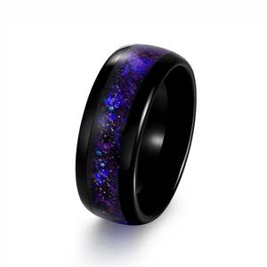 Jeulia Starry Sky Impression Tungsten Wedding Band Ring for Men - Product Image 2