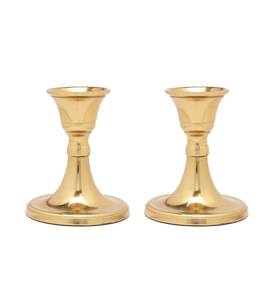 Juego de 2 Portavelas de Latón, Decoración de Mesa para Bodas y Festivales de Diwali, Portavelas Pequeño de Lujo a Precio Económico - Product Image 1