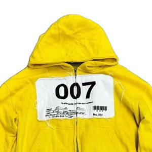 Ensemble sweat à capuche et jogging de base en coton mélangé pour hommes surdimensionnés délavés à l'acide et brodés avec fermeture éclair rudimentaires pour l'hiver - Product Image 5