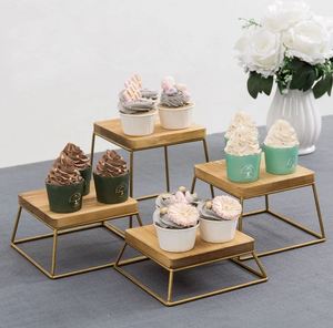 แท่นวางเค้กไม้แบบคลาสสิกชั้นตั้งโชว์ขนมหวานสำหรับงานแต่งงานที่บ้านโรงแรมร้านอาหารงานเลี้ยงวันเกิด - Product Image 2