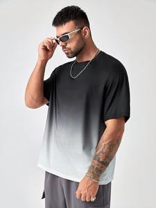 Ropa de calle de gran tamaño para hombre, camisetas para hombre, 100% algodón grueso, tela cómoda, camiseta de diseño único - Product Image 2