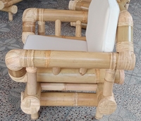 Sofá de Bambú Indonesio Extensible de Tres Plazas, Elegante y Tradicional, Hecho a Mano con Alta Calidad, Muebles para Sala de Estar de Indonesia