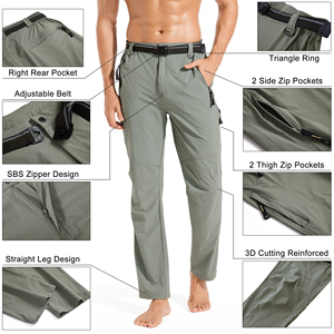 Pantalones de senderismo de poliéster y algodón para acampar y hacer senderismo Ropa de aventura al aire libre elástica duradera ligera - Product Image 4
