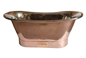 Baignoire en cuivre artisanale autoportante en cuivre aspect polonais Designer nouvelle baignoire en cuivre pur baignoire d'hôtel de luxe moderne - Product Image 3