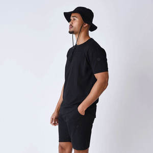 Ensemble short de haute qualité pour hommes Conception OEM Ensemble short et short de couleur contrastée lavable sur mesure pour hommes - Product Image 1